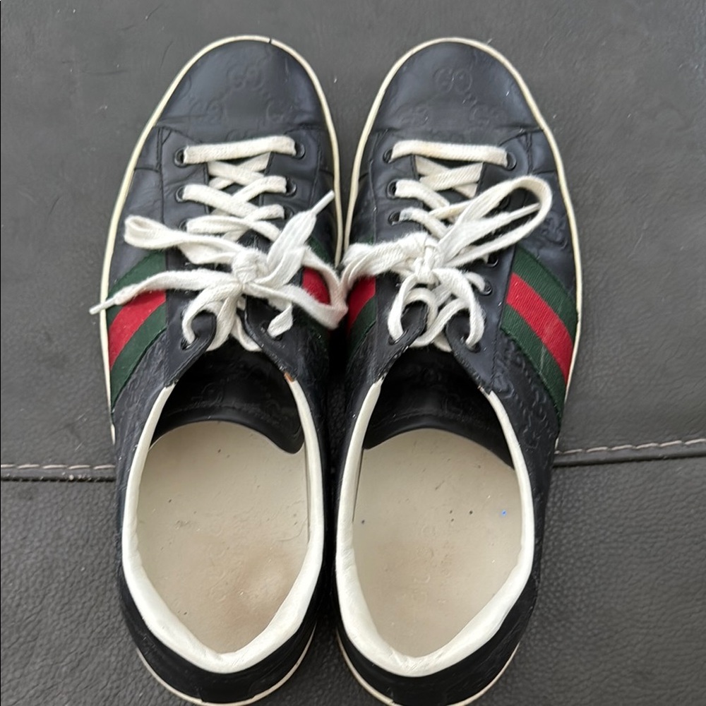 Gucci Leather Sneakers with Signature Stripes
